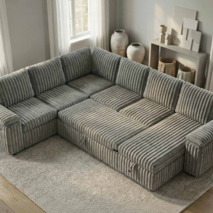CONVERTIBLE SOFA BED WITH STORAGE CHAISE
