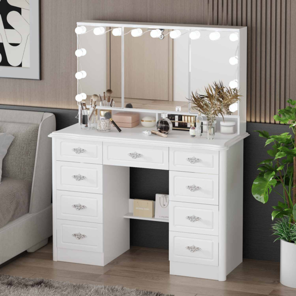 43.3" 15 Decorative Bulbs Vanity Table