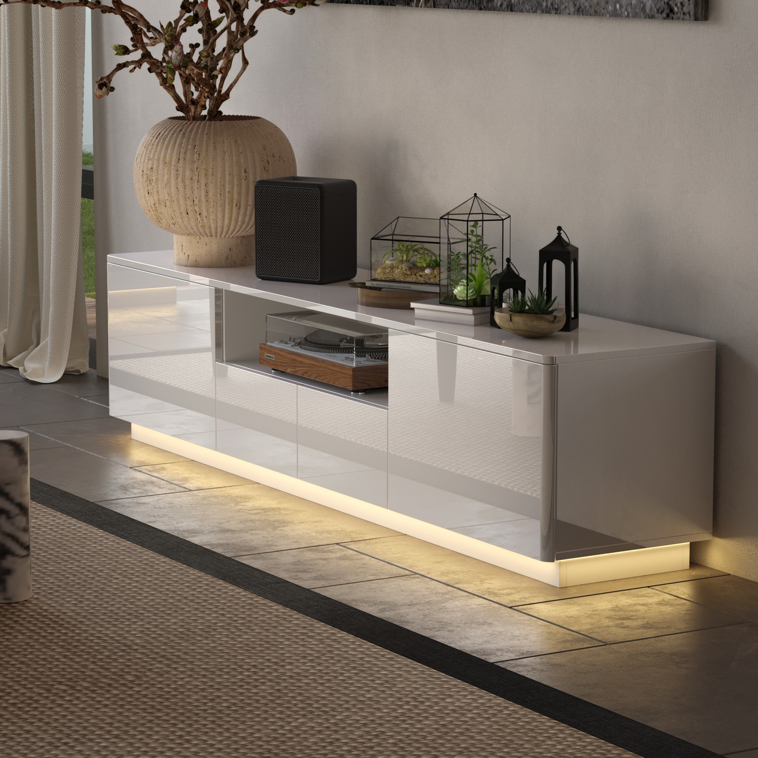 70.8" Modern Minimalist LED TV Stand - Image 4