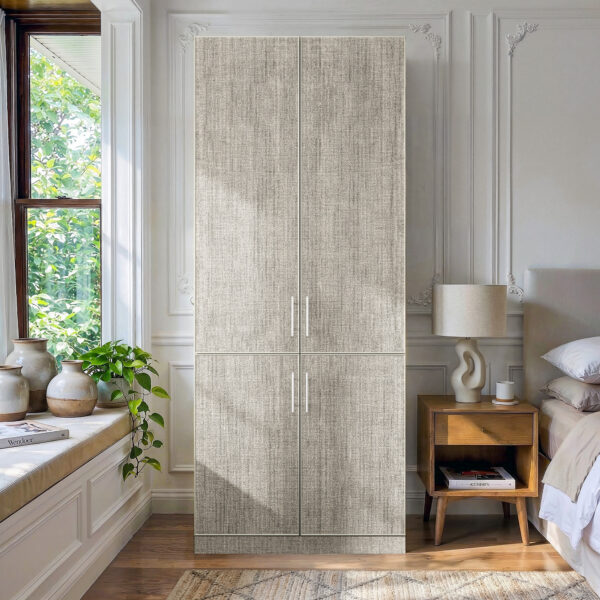 31.5" Cabinet Fabric 4-Door Wardrobe