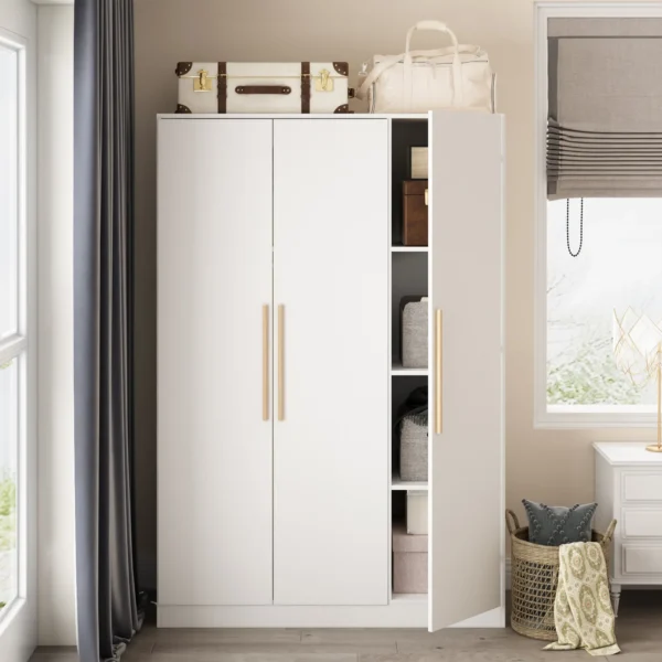 47.2" Modern Minimalist 3-Door Armoire