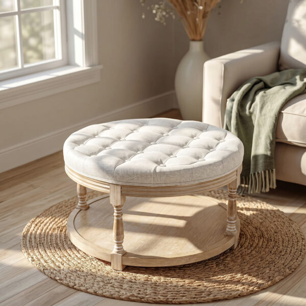 32.1" Large Round Ottoman Coffee Table