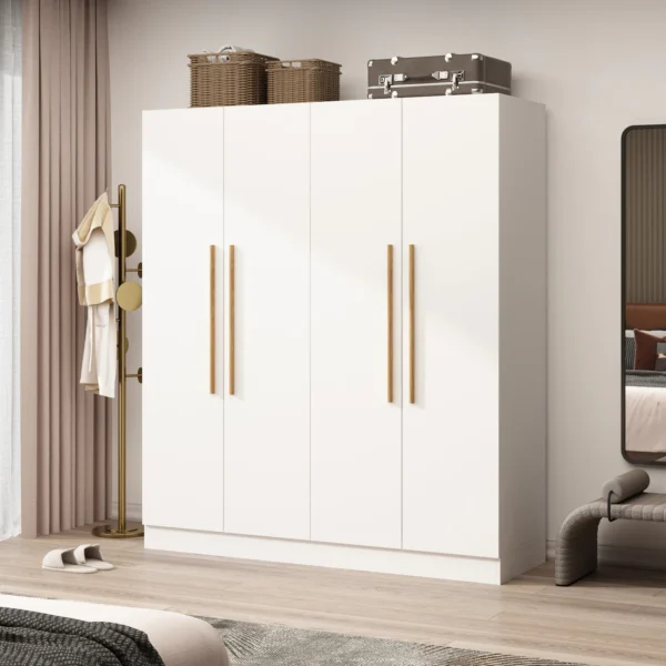 63" Modern Wood Armoire Storage Cabinet