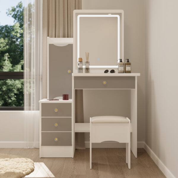 35.4" Modern Vanity Set with Sliding Mirror