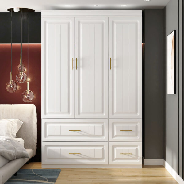 47.2" Modern MDF Armoire with 3 Doors