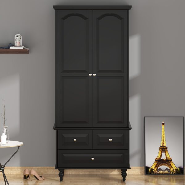 31.5" Modern Minimalist Storage Armoire with 3 Drawers