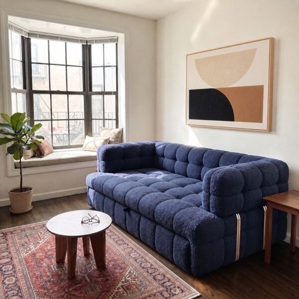 65" Boucle Pull-Out Sleeper Sofa