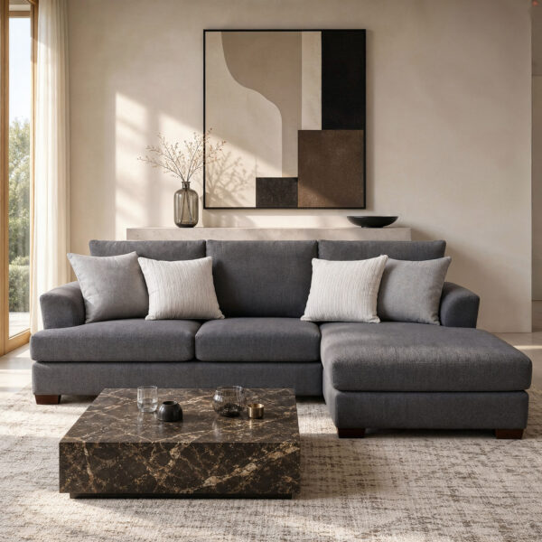 90" Sectional Sofa With Chaise