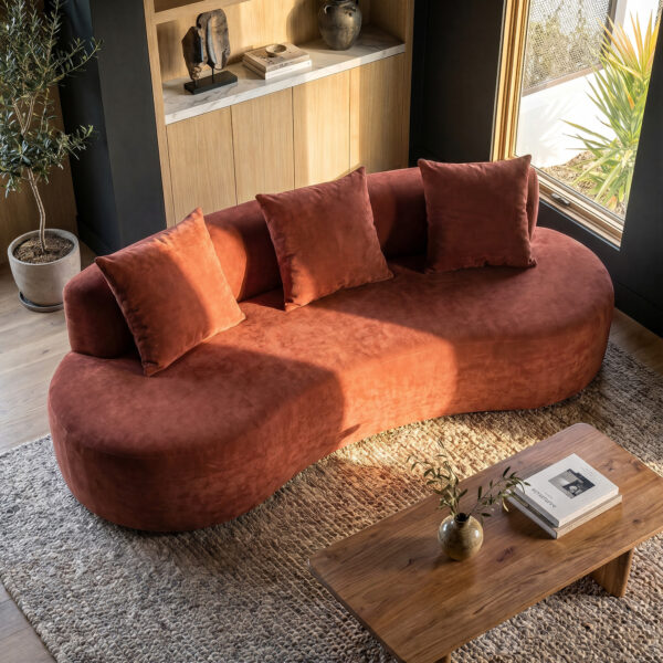 86" Curved Compressed Sofa