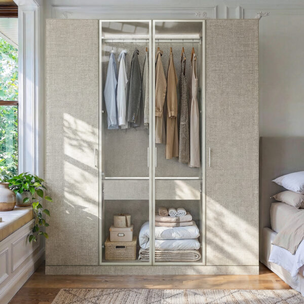 63" Bedroom Armoire System with Glass Doors