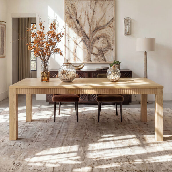 83.8" Natural Solid Wood Dining Table (No Chairs)