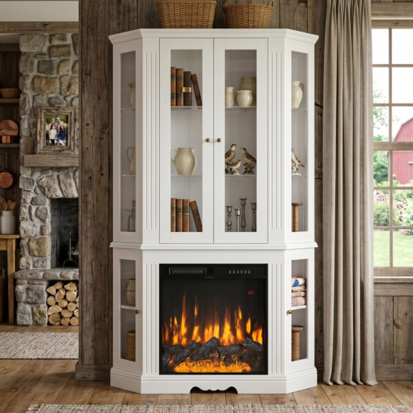 47.2" Corner fireplace display cabinet