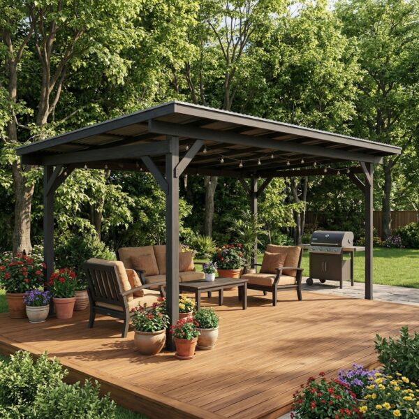 17x10 Ft Outdoor Cedar Wood Gazebo Patio