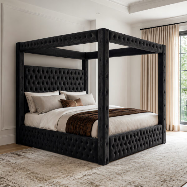 87" & 71" Canopy Bed With Modern Geometric Canopy Frame (ETA 11/16)