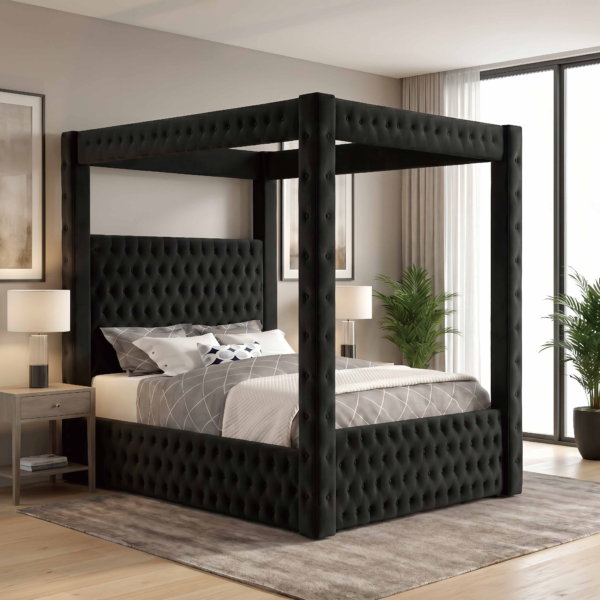 87" & 71" Canopy Bed With Modern Geometric Canopy Frame (ETA 9/30)