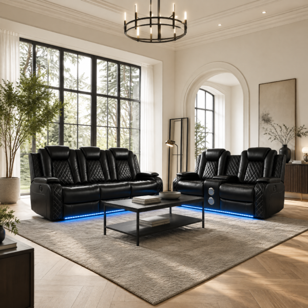 black reclining set